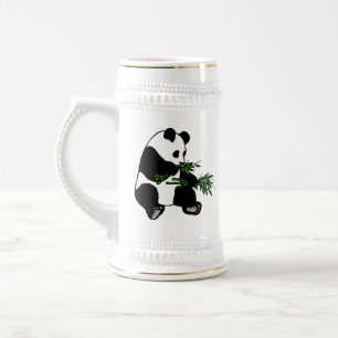 Chope À Bière Panda géant mange du bambou