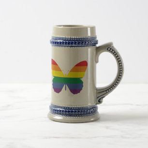 Chope À Bière Papillon d'arc-en-ciel