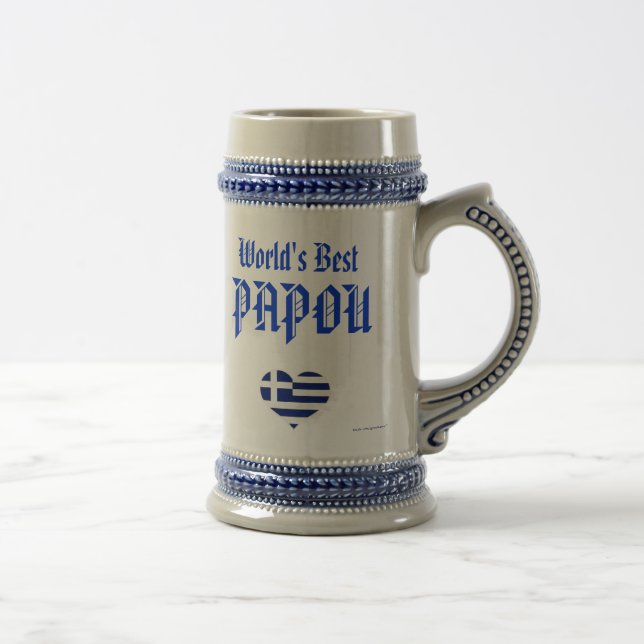 Chope À Bière Papou Stein - meilleur Papou du monde (Grec - (Droite)