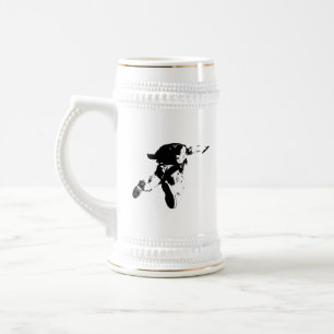 Chope À Bière Parachutisme noir et blanc