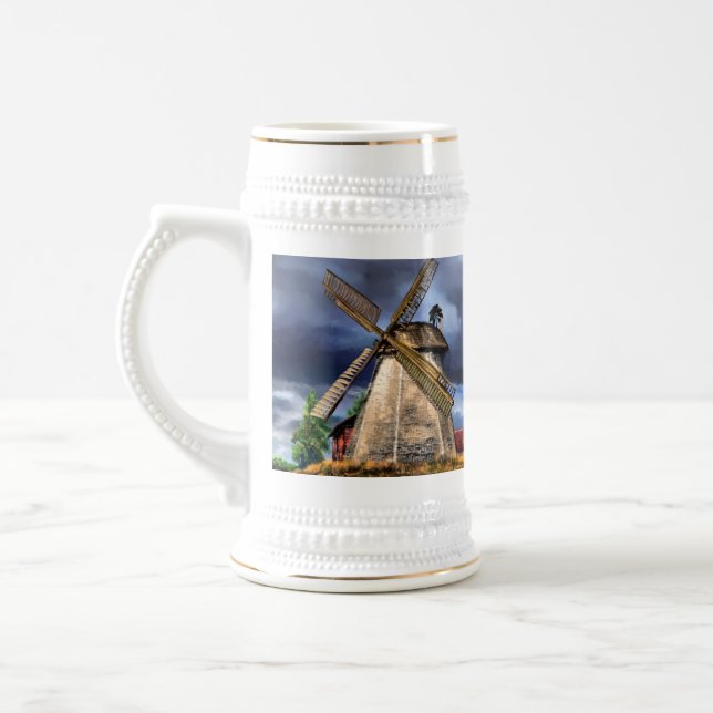 Chope À Bière Pays-Bas Windmill Paysage Bière Stein (Gauche)
