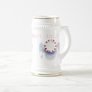 Chope À Bière PEPPERMINT CANDY "HAPPY MERRY JOLLY" Stein