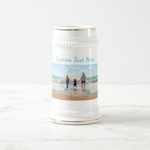 Chope À Bière Personnalisé votre photo Bière Stein et texte pers