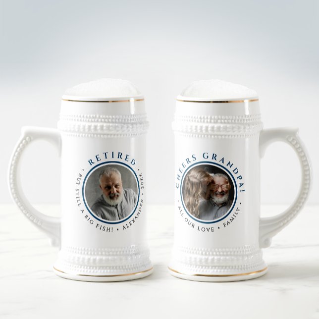 Chope À Bière Photo de famille de Grand-père Retire (Créateur téléchargé)