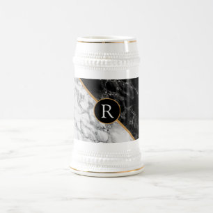 Chope À Bière Pierre noire et Marbre blanc tendance - Ajouter un