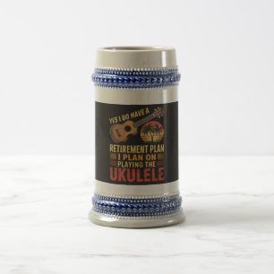Chope À Bière Plan de retraite Ukulele Drôle