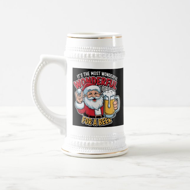 Chope À Bière Plus belle bière de temps Père Noël (Gauche)