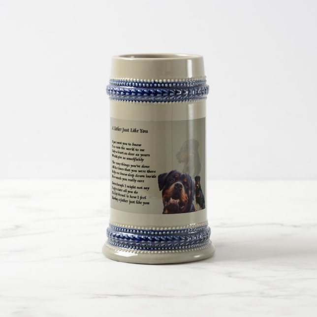 Chope À Bière Poème de père de chien de rottweiler (Centre)