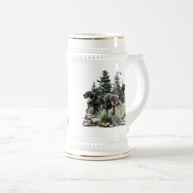 Chope À Bière Pointeurs À poils durs allemands, Art (Devant droit)