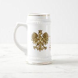 Chope À Bière Pologne Crest (armoiries) Personnalisé