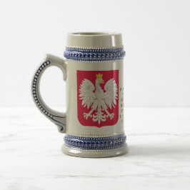 Chope À Bière Pologne Crest (armoiries) Personnalisé