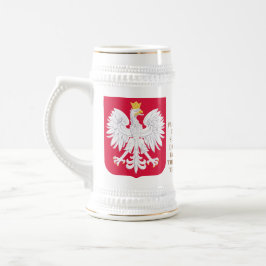 Chope À Bière Pologne Crest (armoiries) Personnalisé