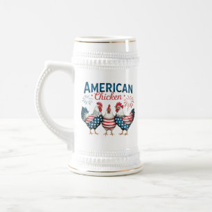 Chope À Bière Poulet patriotique américain du 4 juillet-62987