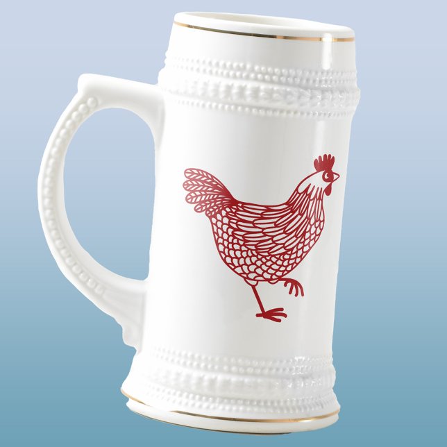 Chope À Bière Poulets (Chicken hen poultry beer stein)