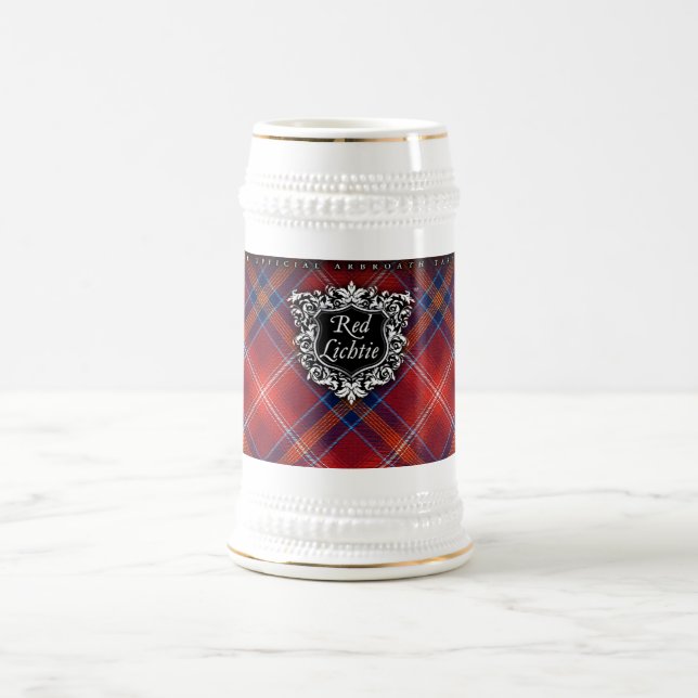 Chope À Bière POUR LUI Lichtie rouge Stein - personnalisable - (Centre)