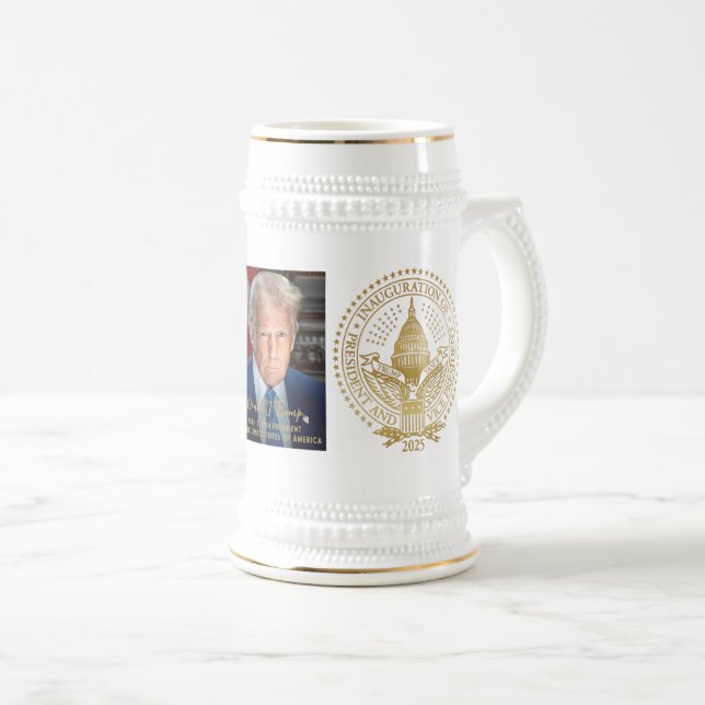 Chope À Bière Premier et deuxième sceau inaugural Donald Trump (Devant droit)