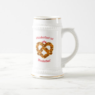 Chope À Bière Pretzel Heart Oktoberfest personnalisable