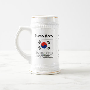 Chope À Bière République de Corée et drapeau sud-coréen Votre no