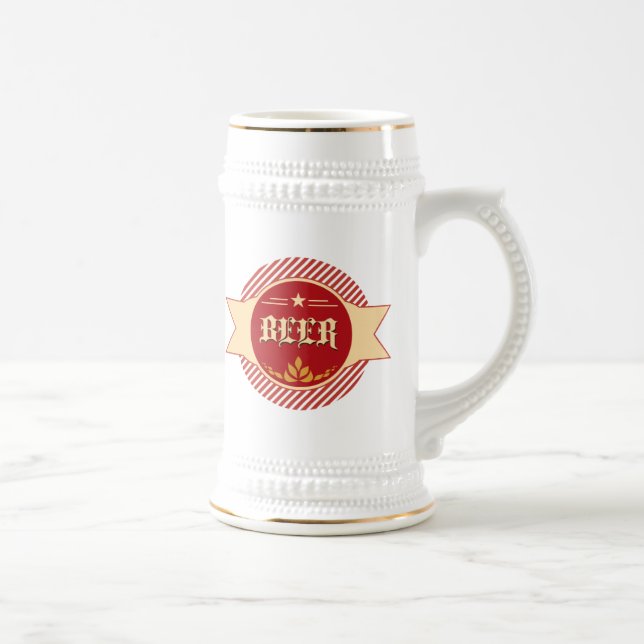 Chope À Bière Retro Bière Logo Stein (Droite)