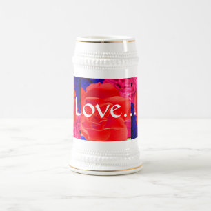 Chope À Bière Rose rouge rouge III