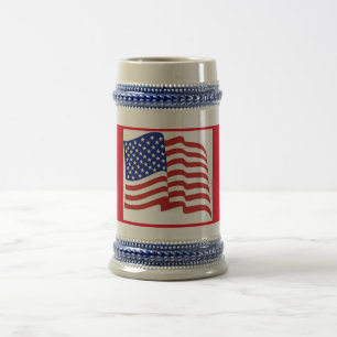 Chope À Bière Rouge Blanc Bleu Américain Drapeau Patriotique Biè