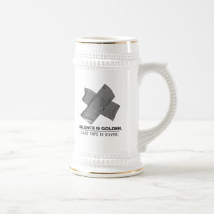 Chope À Bière ruban adhésif - la parole est d'argent le silence