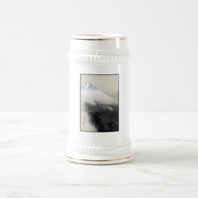Chope À Bière Ryu Shoten : Dragon éblouissant sur Fuji, Japon (Centre)