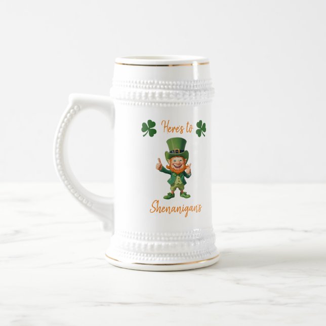 Chope À Bière Saint Patrick's Day-Leprechaun- (Gauche)