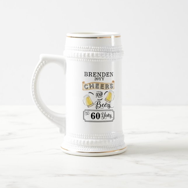 Chope À Bière Salades et bières à 60 ans Anniversaire Bière Stei (Gauche)