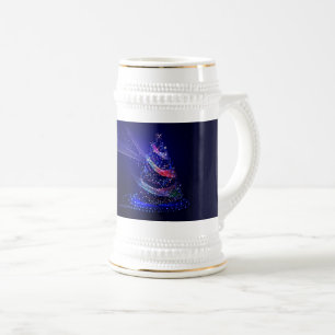 Chope À Bière Sapin de Noël SlipperyJoe numérique rouge transluc