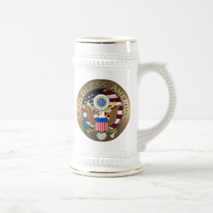 Chope À Bière Sceau des États-Unis d'Amérique - Dieu béni l'Amér