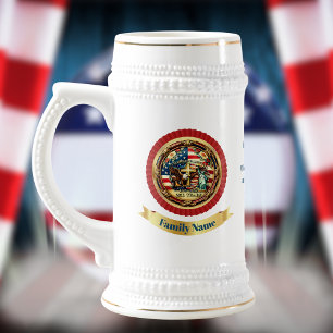 Chope À Bière Sceau personnalisé vintage de la liberté pour le 2