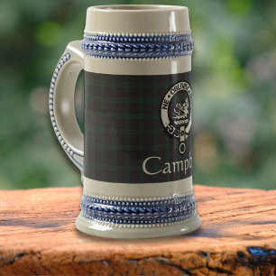 Chope À Bière Scottish Campbell Crest Badge & Tartan