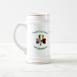 Chope À Bière Shamrock de drapeaux irlandais irlandais personnal