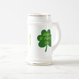 Chope À Bière Shamrock de la Saint-Patrick personnalisable