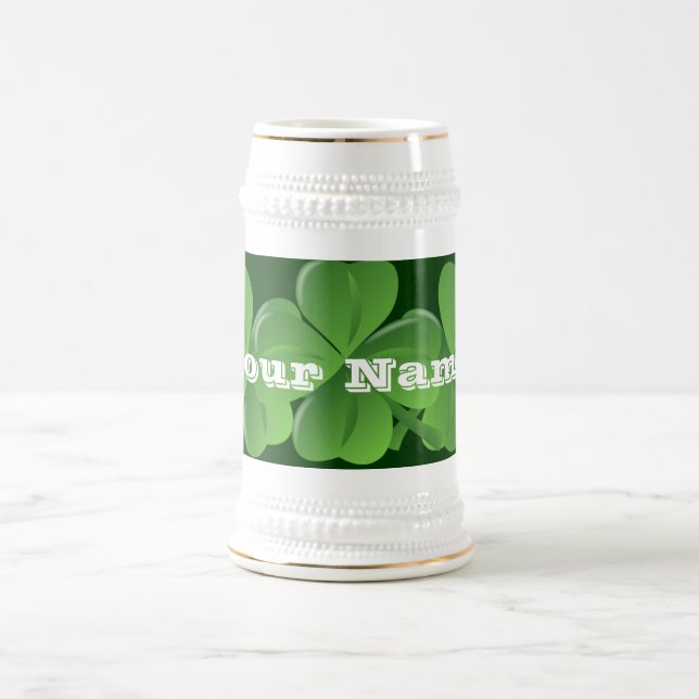 Chope À Bière Shamrocks irlandais personnalisés (Centre)