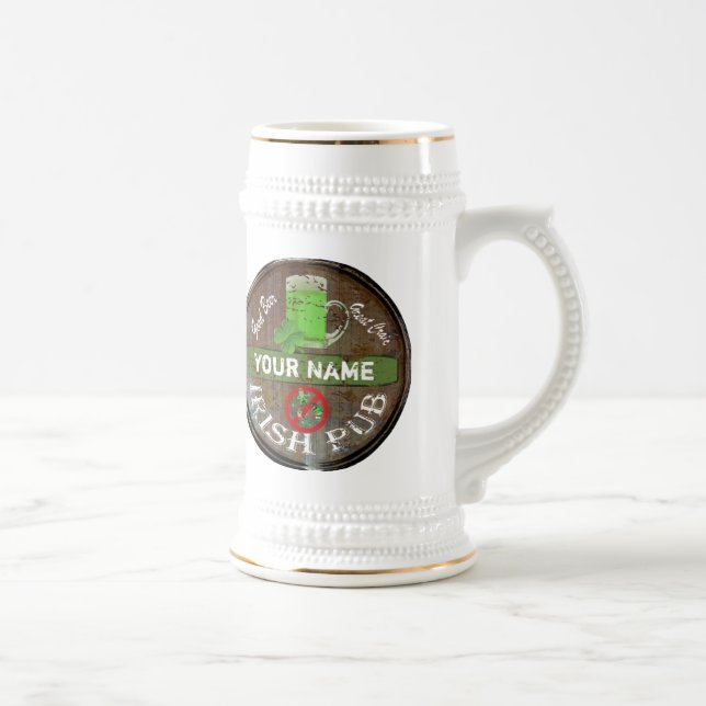 Chope À Bière Signe irlandais personnalisé de pub (Droite)