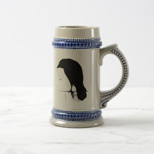 Chope À Bière Silhouette de Raven - Goth vintage Ravens et