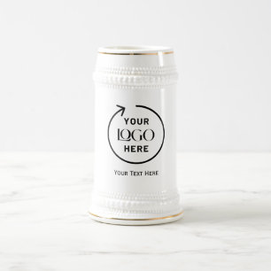 Chope à bière simple avec logo et texte pour entre