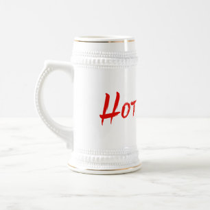Chope À Bière SlipperyJoe's hot mussy audacieux texte rouge vif 