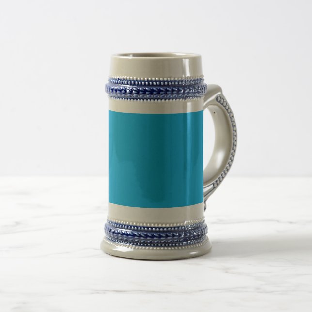 Chope À Bière Solid Cyan Blue Background | Summer Minimal Style (Devant droit)