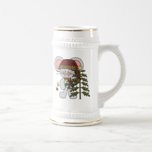 Chope À Bière Souris de Noël décorant l'arbre
