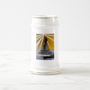 Chope À Bière Statue de la Liberté Torch et de la Marine américa