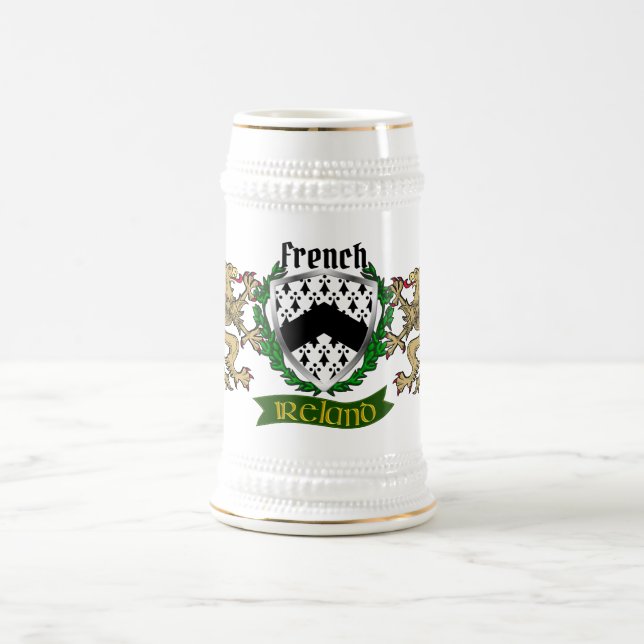 Chope À Bière Stein Beer, bouclier français irlandais (Centre)