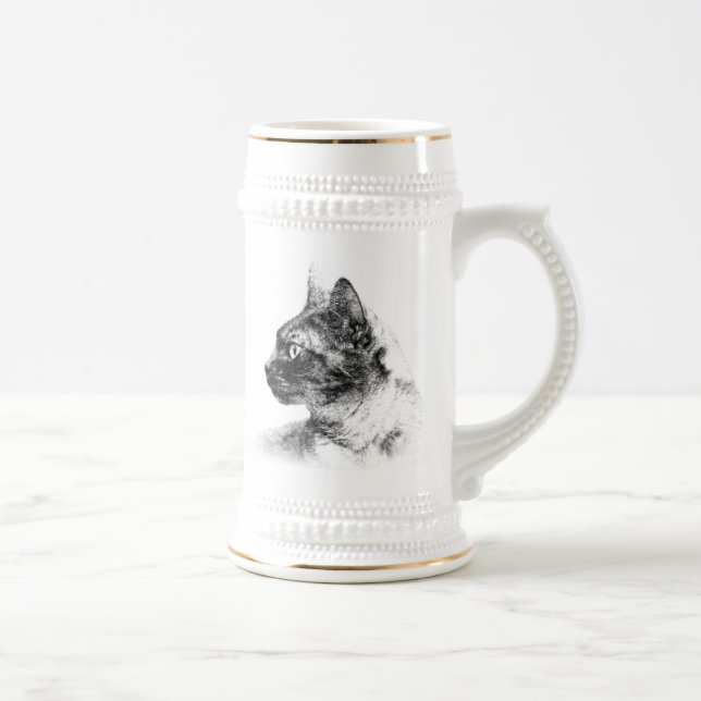 Chope À Bière Stella la chatte grise (Droite)