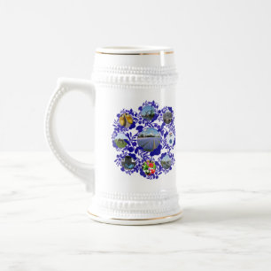 Chope À Bière Style bleu Hollande Stein du cru Delftware/Delft