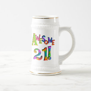 Chope À Bière Superbe 21 T-shirts et cadeaux d'anniversaire