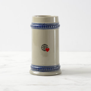 Chope À Bière Symbole du coeur rouge créé avec des lignes lisses