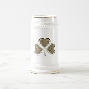 Chope À Bière Symbole irlandais Golden Shamrock Clover Ireland