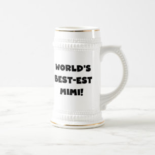 Chope À Bière T-shirts et cadeau noirs des textes Mimi du